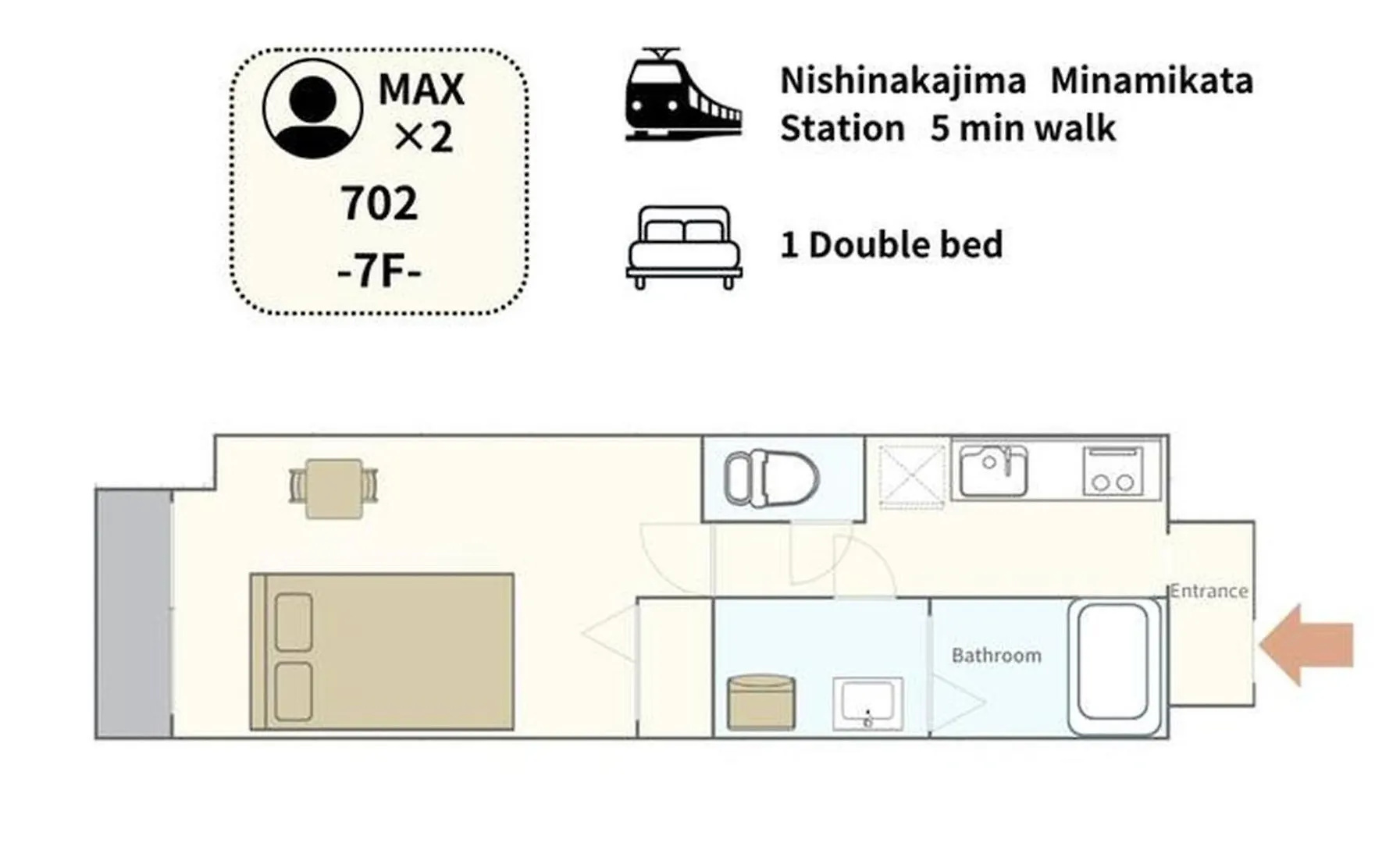Apartmán ロカンダ新大阪702 Japonsko